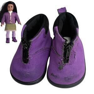 American Girl Doll Boots Go Anywhere Meet Outfit Purple Zip Up Shoes Accessory 2